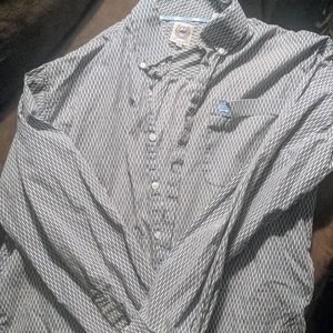 Blue and brown button up